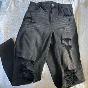 Distressed Curvy Super Hi Rise Jeggings American Eagle